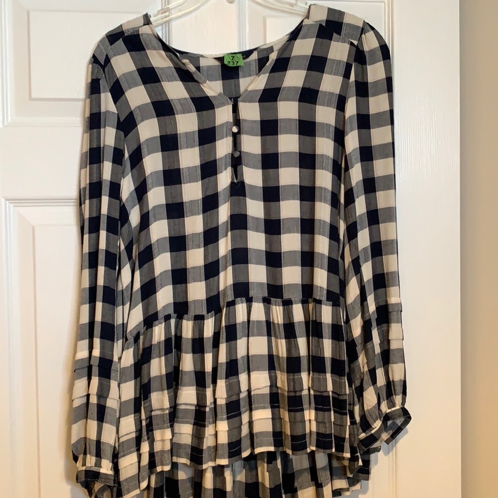 Blue and white American Eagle blouse